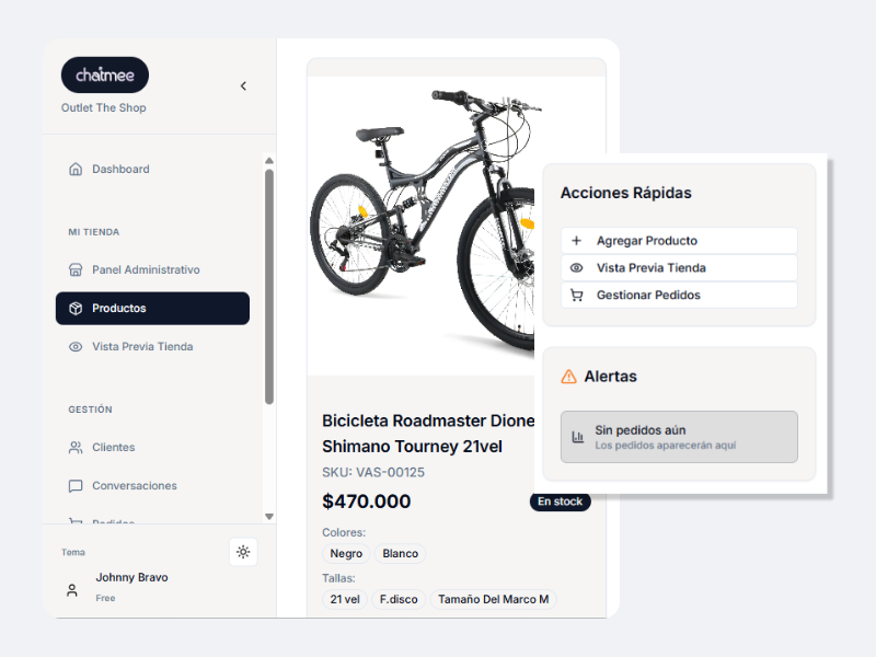Acciones del chatbot chatmee
